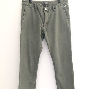 NOIZE Slim Fit Denim Green Pants